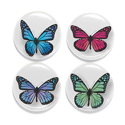 Buttonsmith Butterfly Magnet Set - Set of 4 1.25' Magnets - Made in the USA
