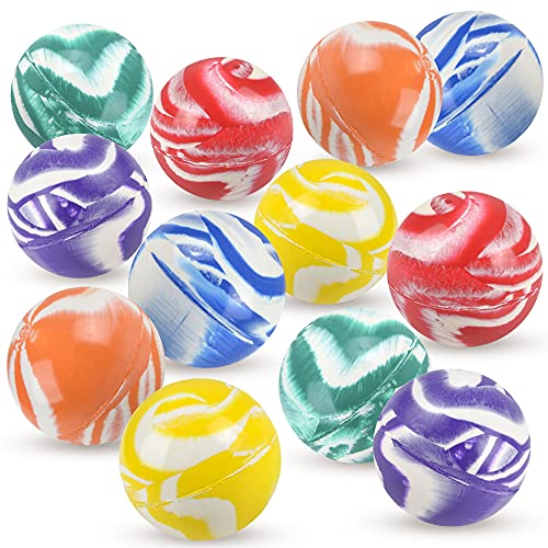 ArtCreativity Marble Bouncy Balls for Kids, Set of 12 Bouncing Balls, Marbleized Look and Extra-High Bounce, Fun Assorted Colors, Birthday Party Favors, Goodie Bag Fillers