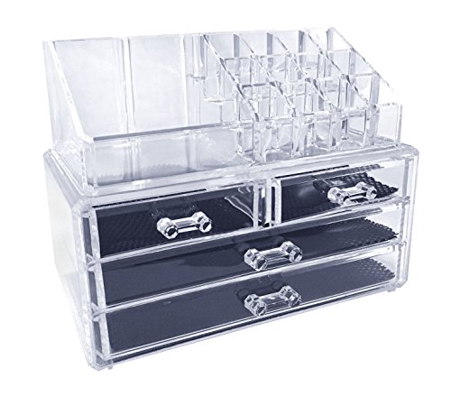 Sodynee 2 Piece Makeup Cosmetic Organizer Storage Drawers