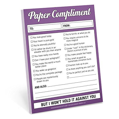 Knock Knock Paper Compliment Nifty Note, Checklist Memo Pad, 4 x 5.25-inches