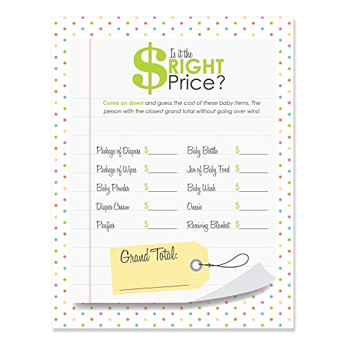 Big Dot of Happiness is It The Right Price – Baby Shower Game - 18 Count