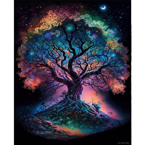 Artunion Tree of Life Paint by Numbers for Adults Beginners,Tree Paint by Number Kits, DIY Oil Painting Paint by Number Kits on Canvas Arts Craft for Home Wall Decor 16x20 Inch,Tree of Life