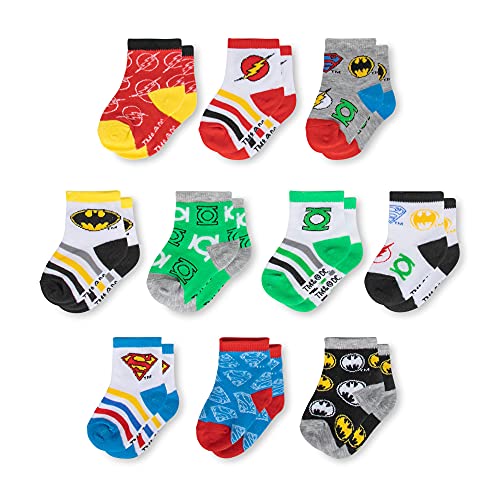 ABG Accessories Baby Girls & Boys Minnie Mickey Mouse 10-pack Infant Sock, Multi-DC Comics, 0-6 Months