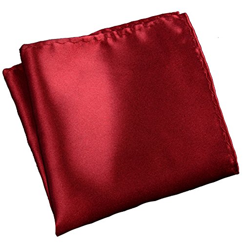 Flairs New York Gentleman's Essentials Weekend Casual White Pocket Square (Crimson Red [Silky Smooth])
