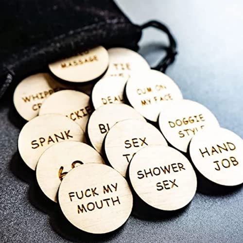 sivlana 20Pcs Funny Tokens Sex,Date Night Activity Tokens Funny Wooden Couples Date Night Activity Token Romantic Funny Sex Token Gift Valentines Ideas Gifts for Couples