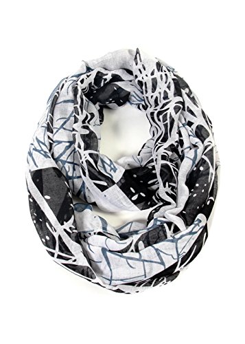 Scarf& Scarfand's Mixed Color Oil Paint Infinity Versatile Fashion Head Wrap (Wintry-Black)