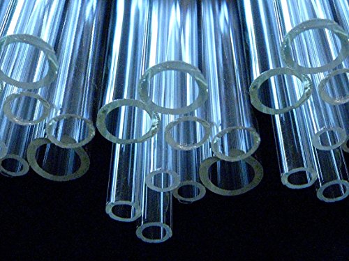 Devardi Glass COE 33 Boro Tubing, 50 Clear Borosilicate 12' Tubes - 8, 12 & 16mm