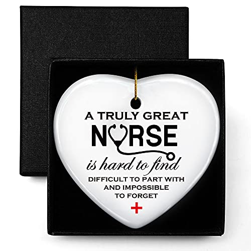 Nurse Appreciation Gifts, A Truly Great Nurse is Hard to Find, Ornament Keepsake Sign Heart Plaque Retirement Goodbye Farewell Thank You Gift for Nurse, Nurse Gifts for Nursing Graduation Student