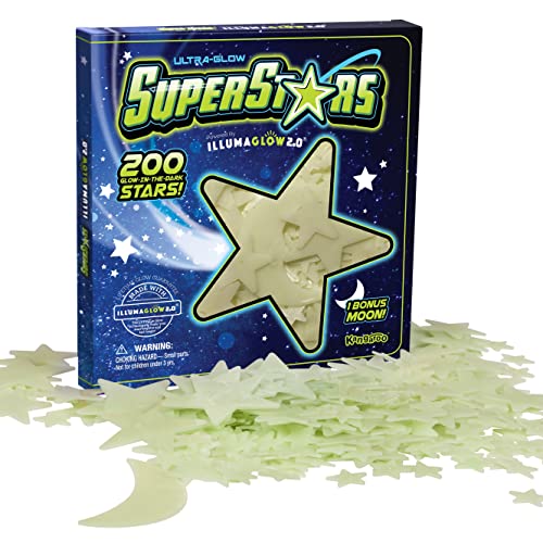 Glow in The Dark Stars for Ceiling - Includes Installation Putty, Bonus Moon and Star Constellation Guide, Only Glow in The Dark Stars Powered by Illumaglow2.0