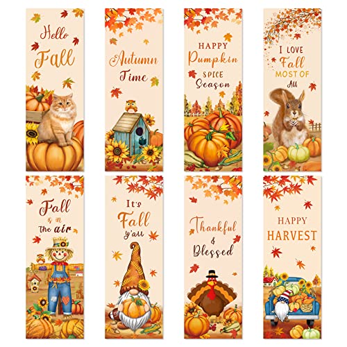 YoeeJob 48 Pcs Cute Fall Bookmarks Bulk for Book Lovers, Book Markers for Women/Men/Kids, Personalized Bookmark in Autumn/Thanksgiving, Ideal Birthday/Holiday Gift for You Friend