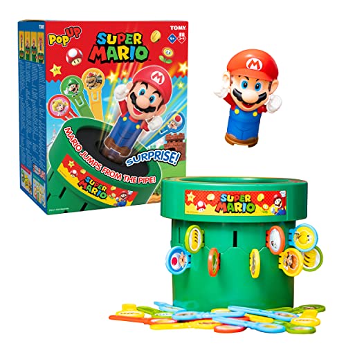 TOMY Pop Up Super Mario Board Game - Family and Preschool Kids Games for Family Game Night - Kids Activities and Super Mario Toys - Girls and Boys Games - 2-4 Players - Ages 4 Years and Up