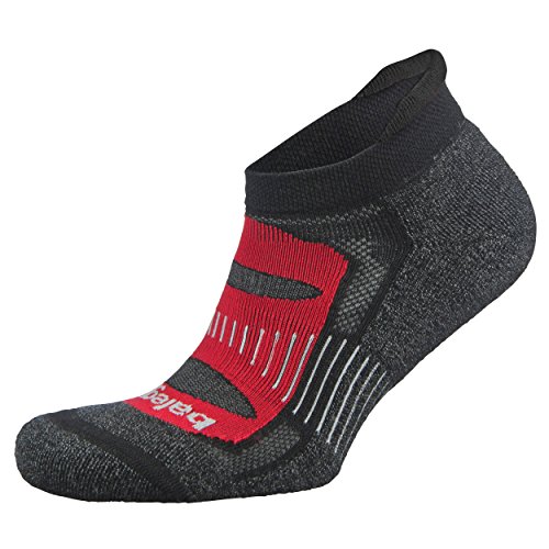 Balega Blister Resist Performance No Show Athletic Running Socks for Men and Women (1 Pair), Black/Red, Large