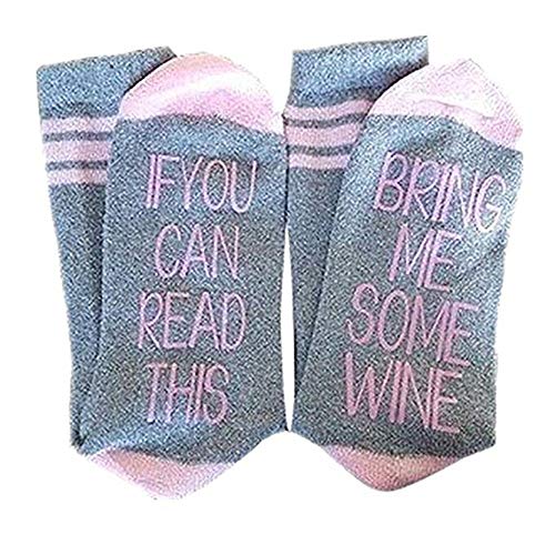 Christmas Gifts Socks IF YOU CAN READ THIS BRING ME SOME WINE Funny Saying Beer Cotton Crew Socks for Men Women