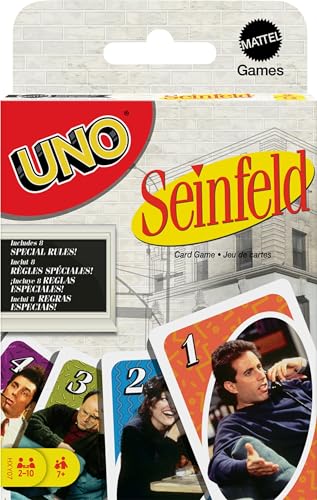 Mattel Games UNO Seinfeld Card Game for Kids, Adults & Family Nights with Collectible Deck & Special Rule Inspired by The TV Show