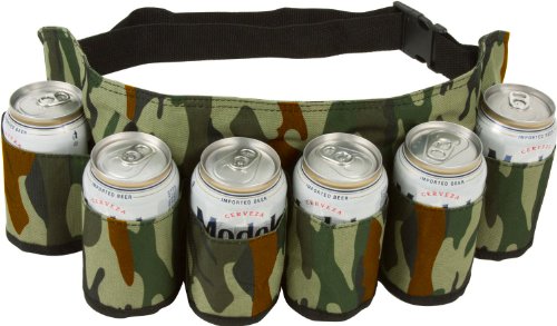 EZ Drinker Beer & Soda Can Holster Belt, Holds 6 Beverages