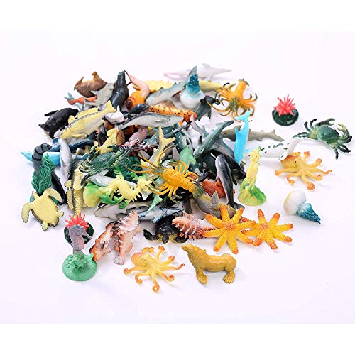 90 Pack - Underwater Deep Sea Animal Toy Figures - Assorted Pack