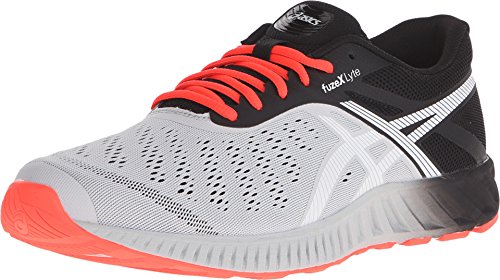 ASICS Men's Fuzex Lyte Running Shoe, Light Grey/White/Flash Coral, 7 M US