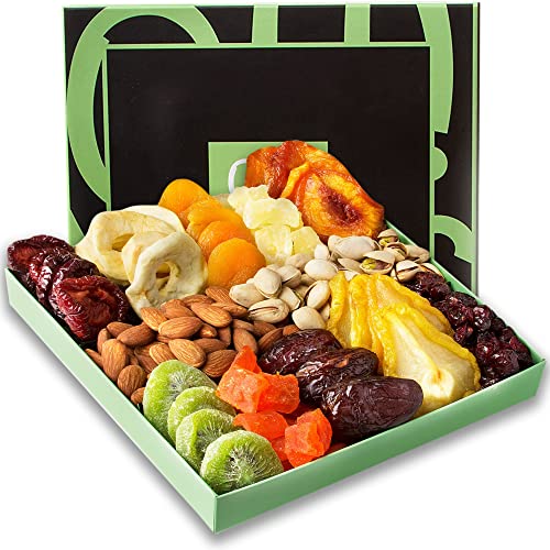 Nut and Dried Fruit Gift Basket - Assorted Nuts and Dried Fruits Holiday Snack Box - Birthday, Anniversary, Corporate Treat Box for Women, Men - Oh! Nuts