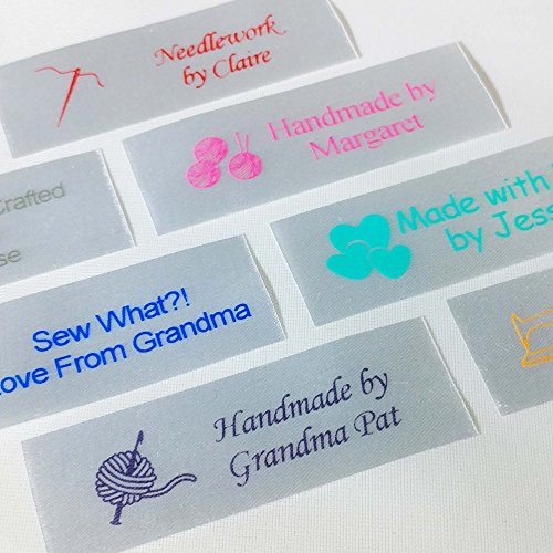 Personalized Satin Sewing Labels for Knitting, Quilting and Sewing Crafts 3/4' x 2 1/2' (20mm x 60mm) (50)
