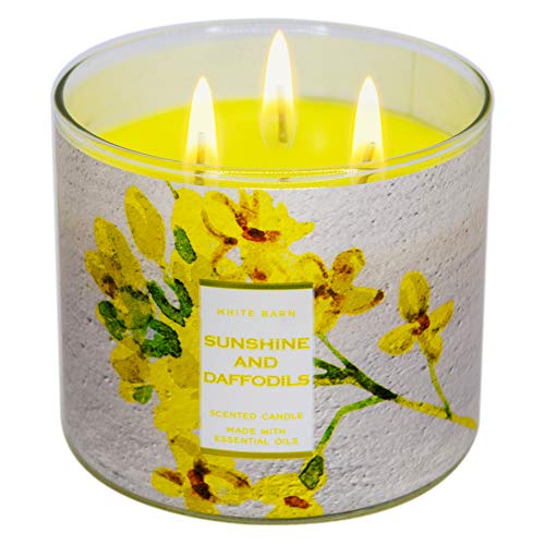 White Barn 3-Wick Candle w/Essential Oils - 14.5 oz - 2021 Spring Scents! (Sunshine and Daffodils)