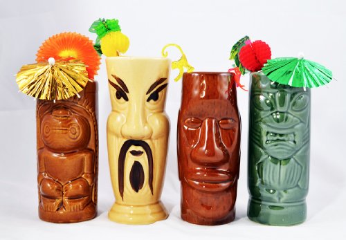 PartyTiki Tiki Mug Set of 4