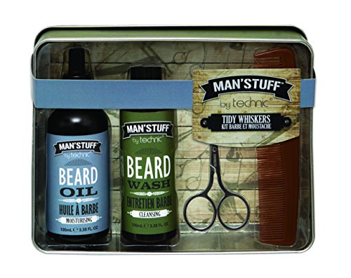 Mens Man Stuff Tidy Whiskers Barber Kit Beard Moustache Cleansing