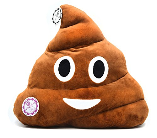 YINGGG 32cm Poop Plush Pillow Round Triangle Emotion Cushion Cute Decorative Stuffed Toy Brown Present for Kids and Friends