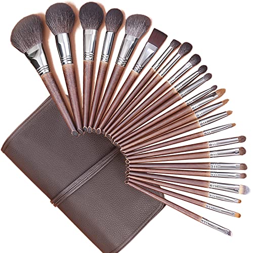 Deluxe Natural Goat Hair Makeup Brush Set with Case, Luxury ENZO KEN Cosmetic Brushes Makeup Set, Natural Makeup Brushes, Natural Bristle Makeup Brushes, Natural Hair Makeup Brushes Set Professional.