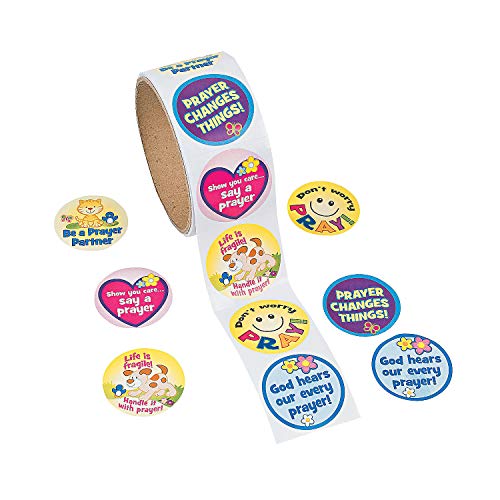 Fun Express - Prayer Stickers - 100 ct - Stationery - Stickers - Stickers - Roll - 1 Piece