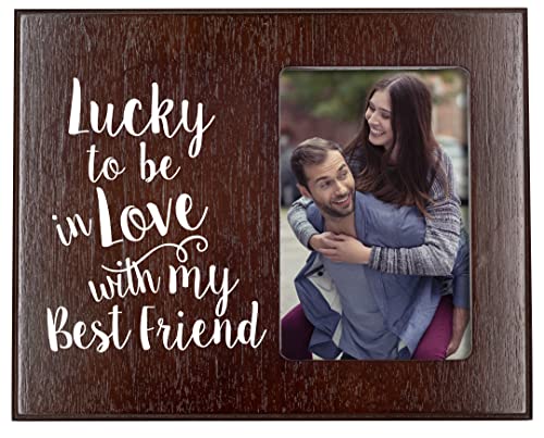 Elegant Signs Lucky to Be in Love Romantic Gift Picture Frame for Boyfriend or Girlfriend