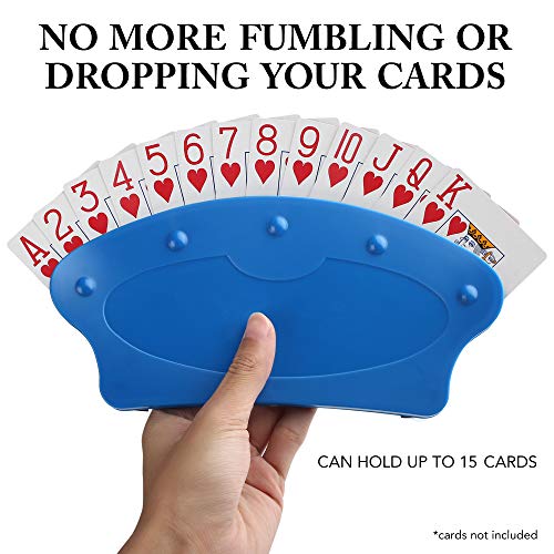 LotFancy Playing Card Holder for Adults Kids Seniors, 2 Pack, Card Holders for Playing Cards, Family Card Game Nights, Canasta, Poker Parties, Plastic, Hands Free
