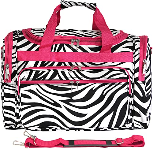 World Traveler Animal Prints 19-inch Duffel Bag, FuchsiaTrim Zebra