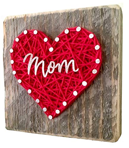 I love you Mom sign. Heart gift sign and keepsake for Christmas and Hanukkah. Unique gift for Mom from the kids. #1 Mom