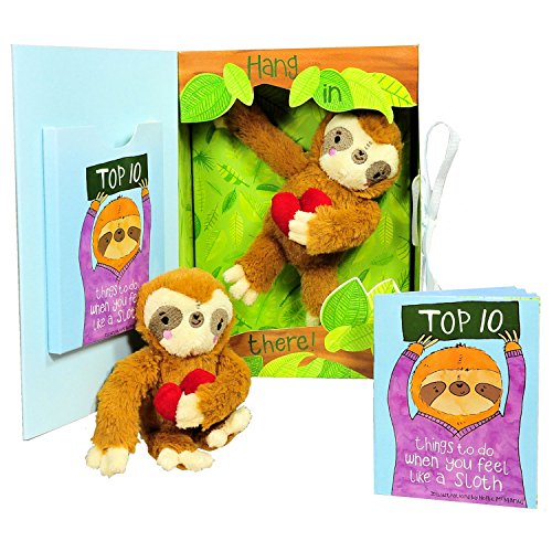 Tickle & Main Get Well Gifts-Feel Like a Sloth?Hang in There!Get Well Soon Gift for Women,Kids,Men,Teens.Plush Sloth&Top10 Things to Do When You Feel Like a Sloth in Gift Box.Great for After Surgery.