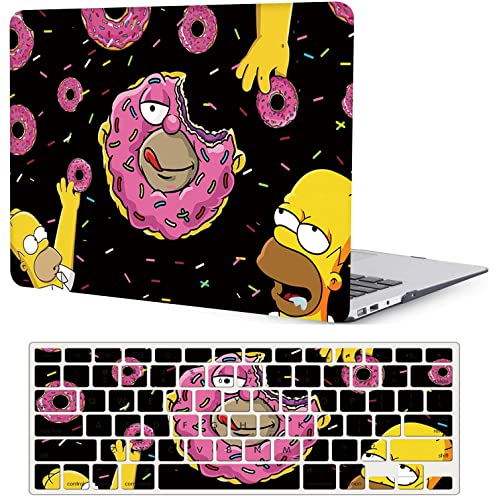 Laptop Case Compatible with New MacBook Air 13 Inch Case 2020 2019 2018 Release A2337 M1 A2179 A1932 with Retina Display & Touch ID, Plastic Hard Shell Case & Keyboard Cover Skin - Donut