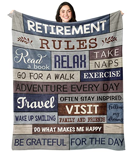 Basiole Retirement Gifts for Men, Retirement Gifts for Women 2024, Best Retirement Blanket, Retired Gifts for Men, Farewell Gifts for Coworkers, Coworker Leaving Gift Throw Blankets 50'X60'
