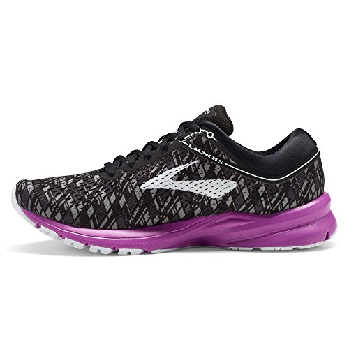 Brooks Launch 5 Women's Running Shoes (Black/Purple/Print, 9)