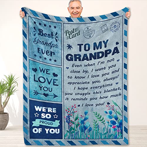 Fastpeace Grandpa Blanket - Grandpa Gifts, Gift for Grandpa, Birthday Gifts for Great Grandpa from Grandchildren, Grandpa Blanket Throw