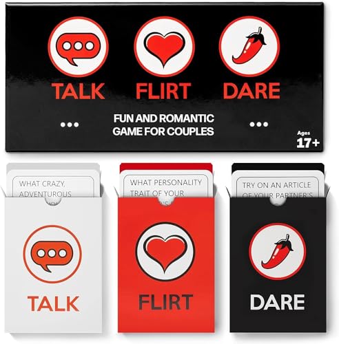 ARTAGIA Romantic Game for Couples - Date Night Ideas Girlfriend, Boyfriend, Newlywed, Wife or Husband. 3 Games in 1: Talk, Flirt, Dare. Reignite and Deepen Relationship with Your Partner.