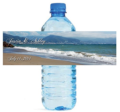 100 Beach Theme Wedding Water Bottle Labels Engagement Bridal 8'x2'