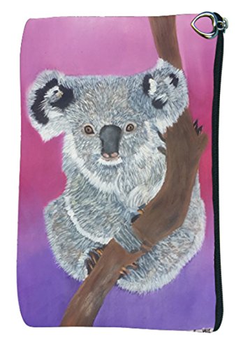 Koala Bear Cosmetic Bag, Vegan Zipper Pouch - Taken from My Original Painting Multi