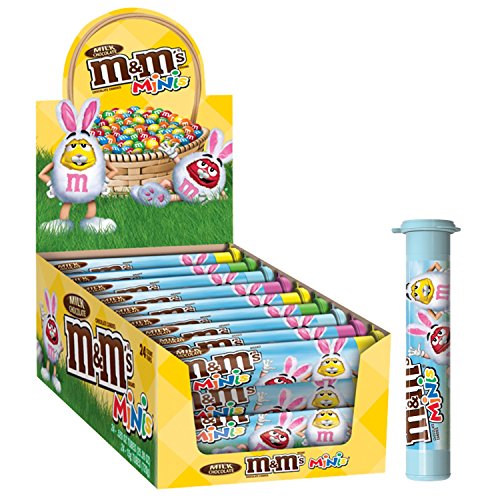 M&M'S Easter Milk Chocolate MINIS Candy Dispenser Tube, 1.77-Ounce Tube 24-Count Box