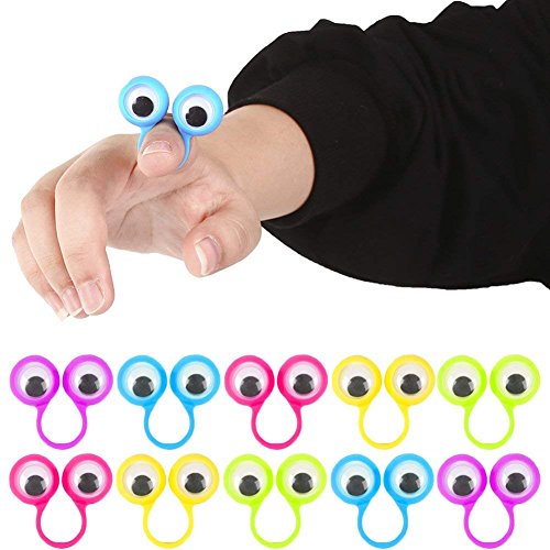 3 otters Eyeball Ring, 25PCS Eye Finger Puppets Eye Monster Finger, Party Favors, Classroom Prizes, Birthday Goodie Bag Stuffers, Halloween Toys for Toddlers