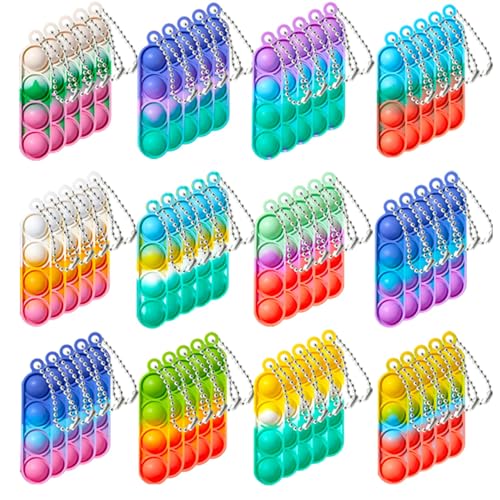 TOANWOD Mini Pop Fidget Keychain Toys - Party Favors Bulk for Kids - Bubble Sensory Stress Relief - Classroom Supplies Prizes Gifts Pack - Box Goodie Bag Stuffers for Boys Girls Birthday (45Pcs)