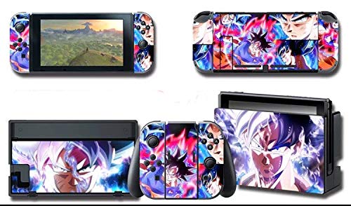 Alvhntr Dragon Ball Super Saiyan Vinyl Skin Decal Stickers for Nintendo Switch, Anime Protector Wrap Cover Protective Faceplate Full Set Console Joy-Con Dock (Dragon Ball 2371)