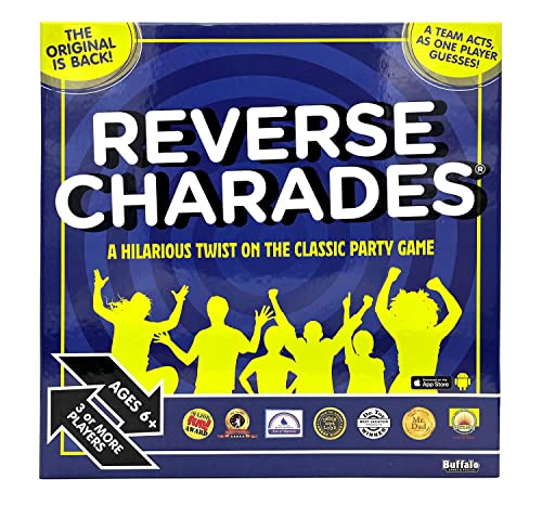 Buffalo Games - Reverse Charades - A Hilarious Twist On The Classic Party & Family Game - Great Party Game - Prompts for All Difficulty Levels - Ages 6 and Up