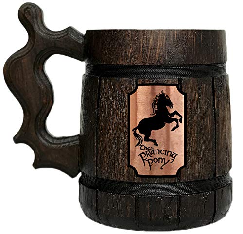 Prancing Pony Mug. Wooden Beer Mug. Lord Rings Gift. Hobbit Mug. Prancing Pony Pub Inspired Tankard. Wooden Beer Steins Gift. Beer Tankard #95/0.6L / 22 ounces