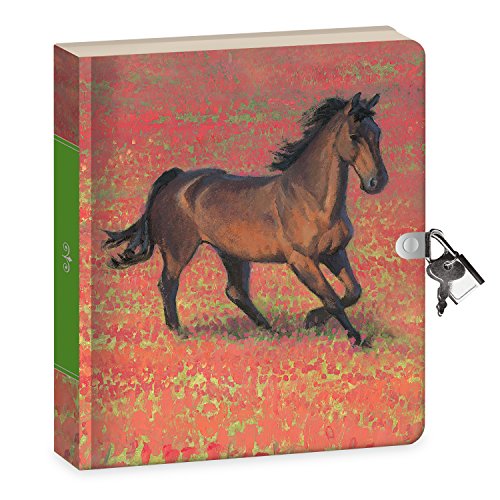 Peaceable Kingdom Wild Horse 6.25' Lock and Key, Lined Page Diary for Kids