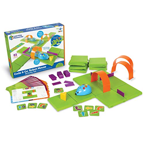 Learning Resources Code & Go Robot Mouse Activity Set, Screen-Free Early Coding Toy for Kids, Interactive STEM Coding Pet,Back to School,Ages 4+,83 Pieces