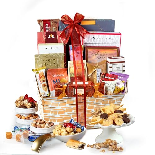 Broadway Basketeers Gourmet Food Gift Basket Snack Gifts for Fathers Day, Dad, Women, Men, Families, College – Appreciation, Thank You, Congratulations, Corporate, Get Well Soon Care Package